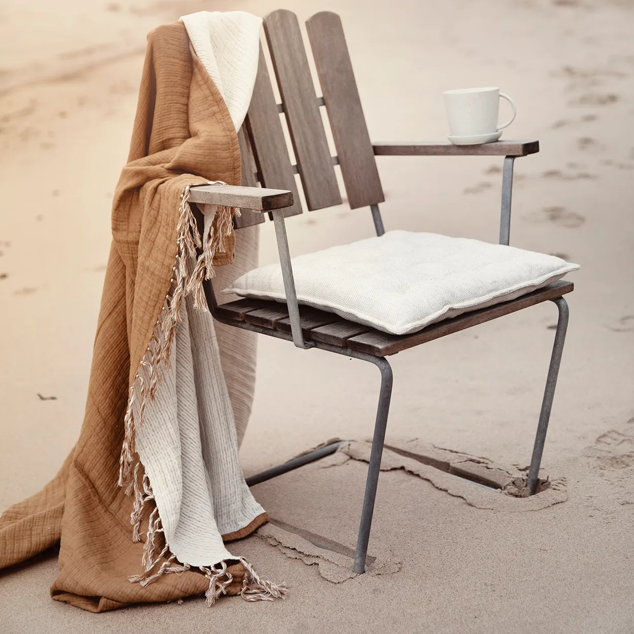 Cojín para silla Ernst 40x40 cm, blanco natural ERNST