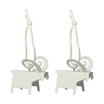 Colgante navideño Ernst cabra, 2-pack - Blanco 5 cm - ERNST