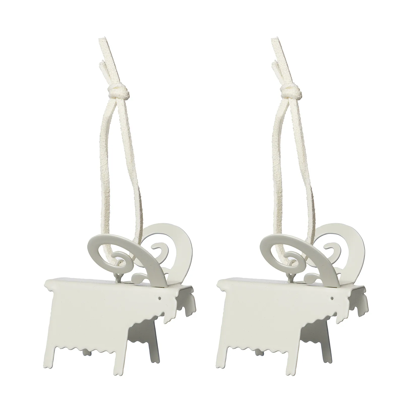Colgante navideño Ernst cabra, 2-pack, Blanco 7 cm ERNST
