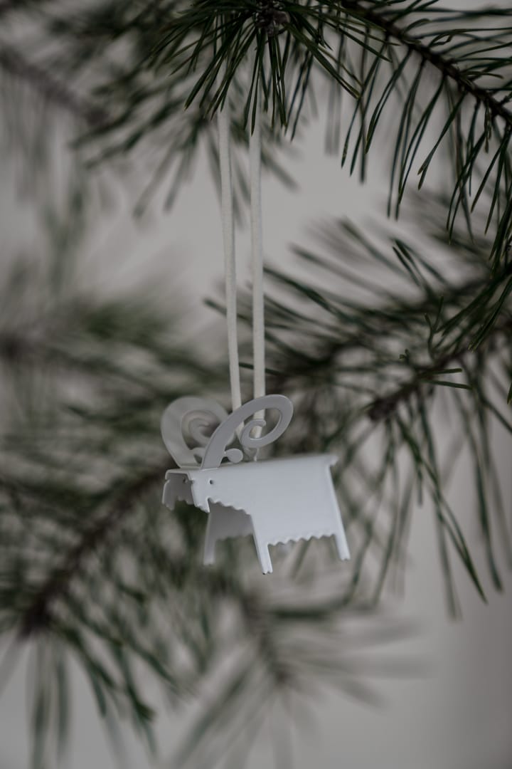 Colgante navideño Ernst cabra, 2-pack, Blanco 7 cm ERNST