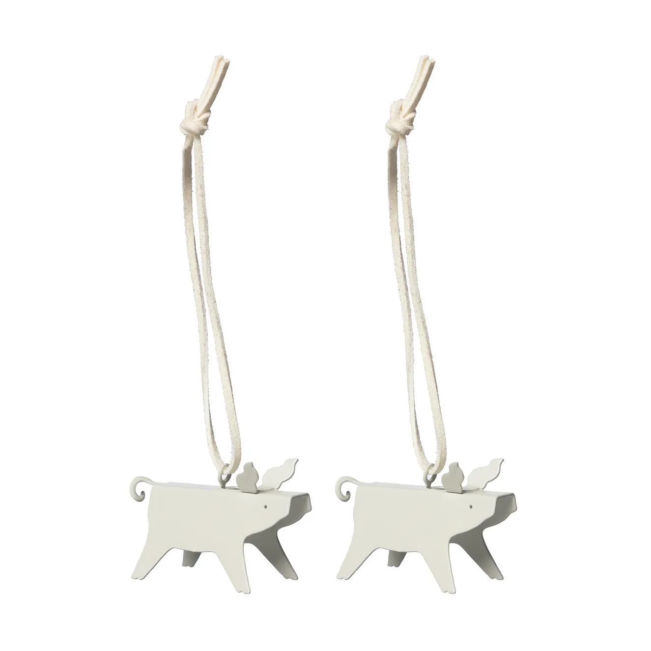 Colgante navideño Ernst cerdo, 2-pack, Blanco 5 cm ERNST