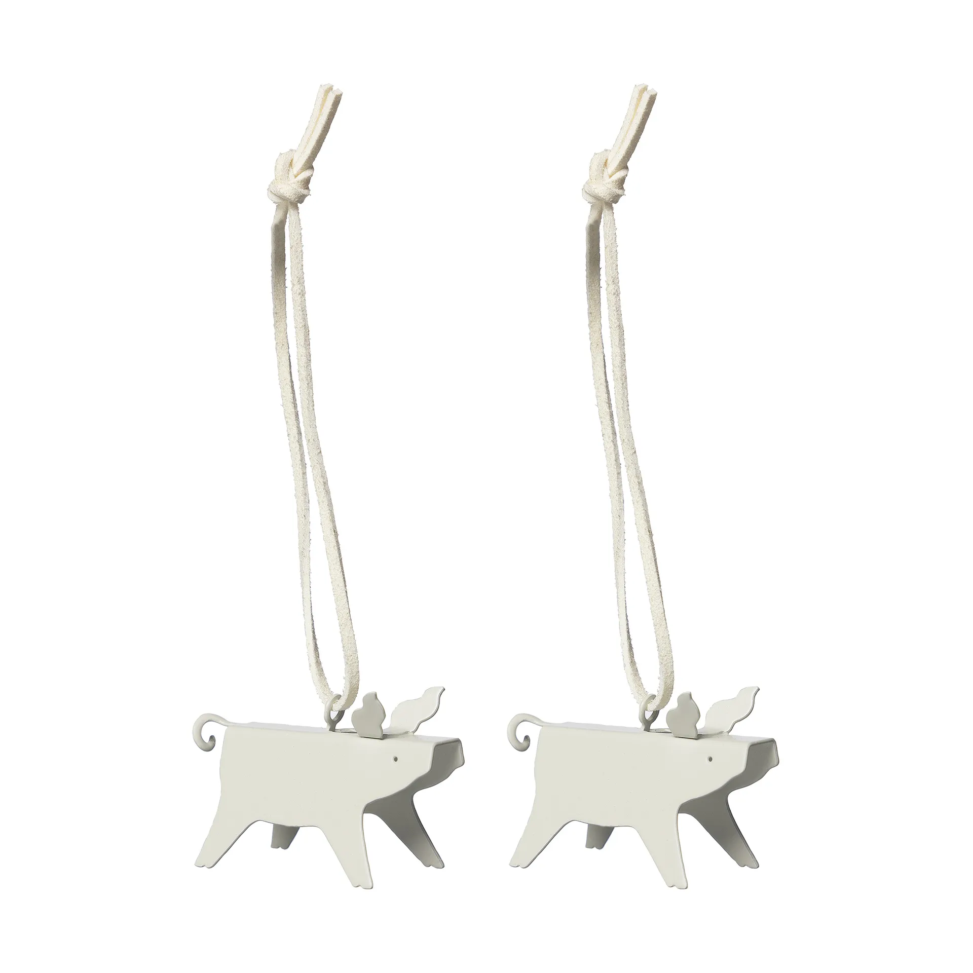 Colgante navideño Ernst cerdo, 2-pack, Blanco 7 cm ERNST