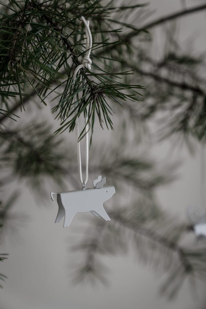 Colgante navideño Ernst cerdo, 2-pack, Blanco 7 cm ERNST