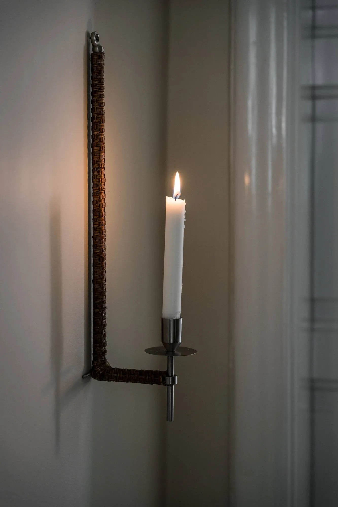 Ernst apliqué de pared trenzado, Acero cepillado, 47 cm ERNST