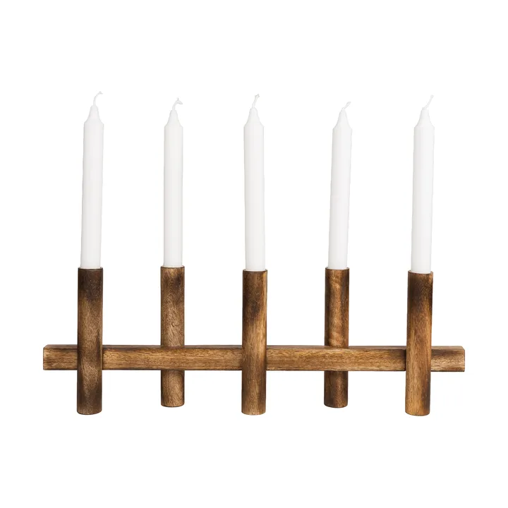 Ernst candelabro para 5 velas - Madera oscura - ERNST