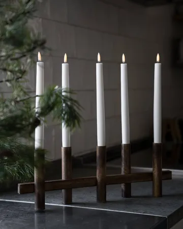 Ernst candelabro para 5 velas - Madera oscura - ERNST