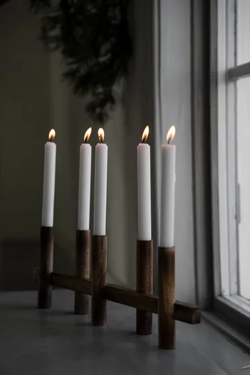 Ernst candelabro para 5 velas - Madera oscura - ERNST
