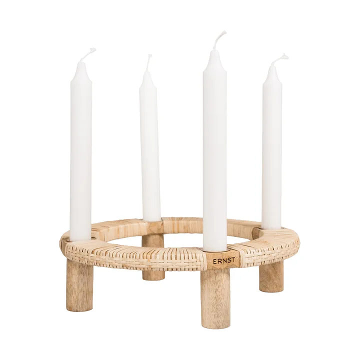 Ernst candelabro redondo para 4 velas - Madera clara - ERNST