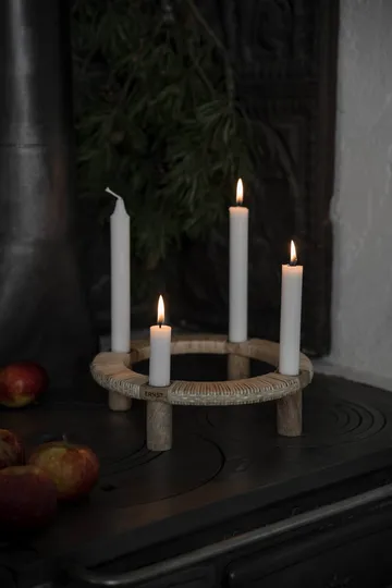 Ernst candelabro redondo para 4 velas - Madera clara - ERNST