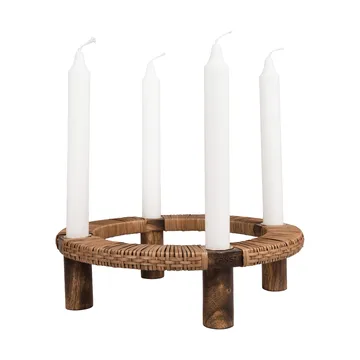 Ernst candelabro redondo para 4 velas - Madera oscura - ERNST