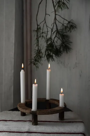 Ernst candelabro redondo para 4 velas - Madera oscura - ERNST