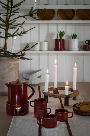 Ernst candelabro redondo para 4 velas - Madera oscura - ERNST