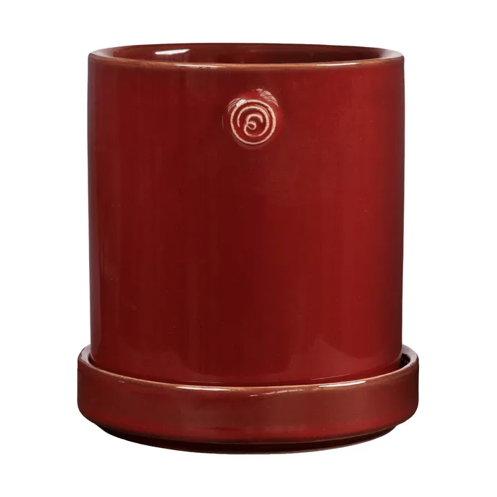 Ernst maceta con plato - Rojo, Ø10x11 cm - ERNST