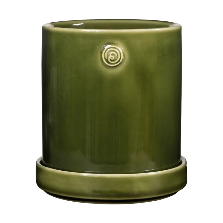 Ernst maceta con plato - Verde, Ø10x11 cm - ERNST