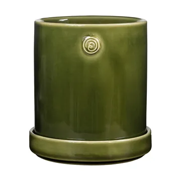 Ernst maceta con plato - Verde, Ø13x13 cm - ERNST