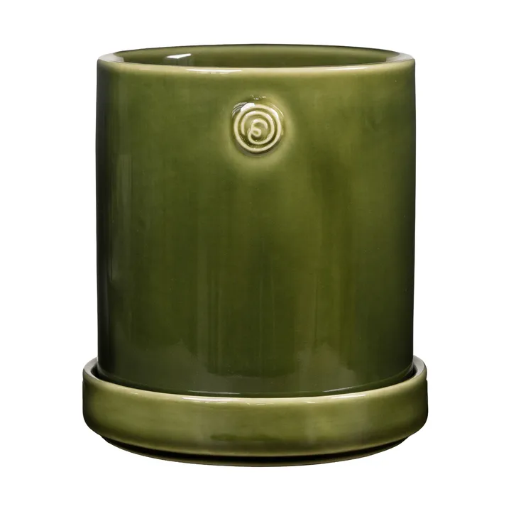 Ernst maceta con plato - Verde, Ø13x13 cm - ERNST