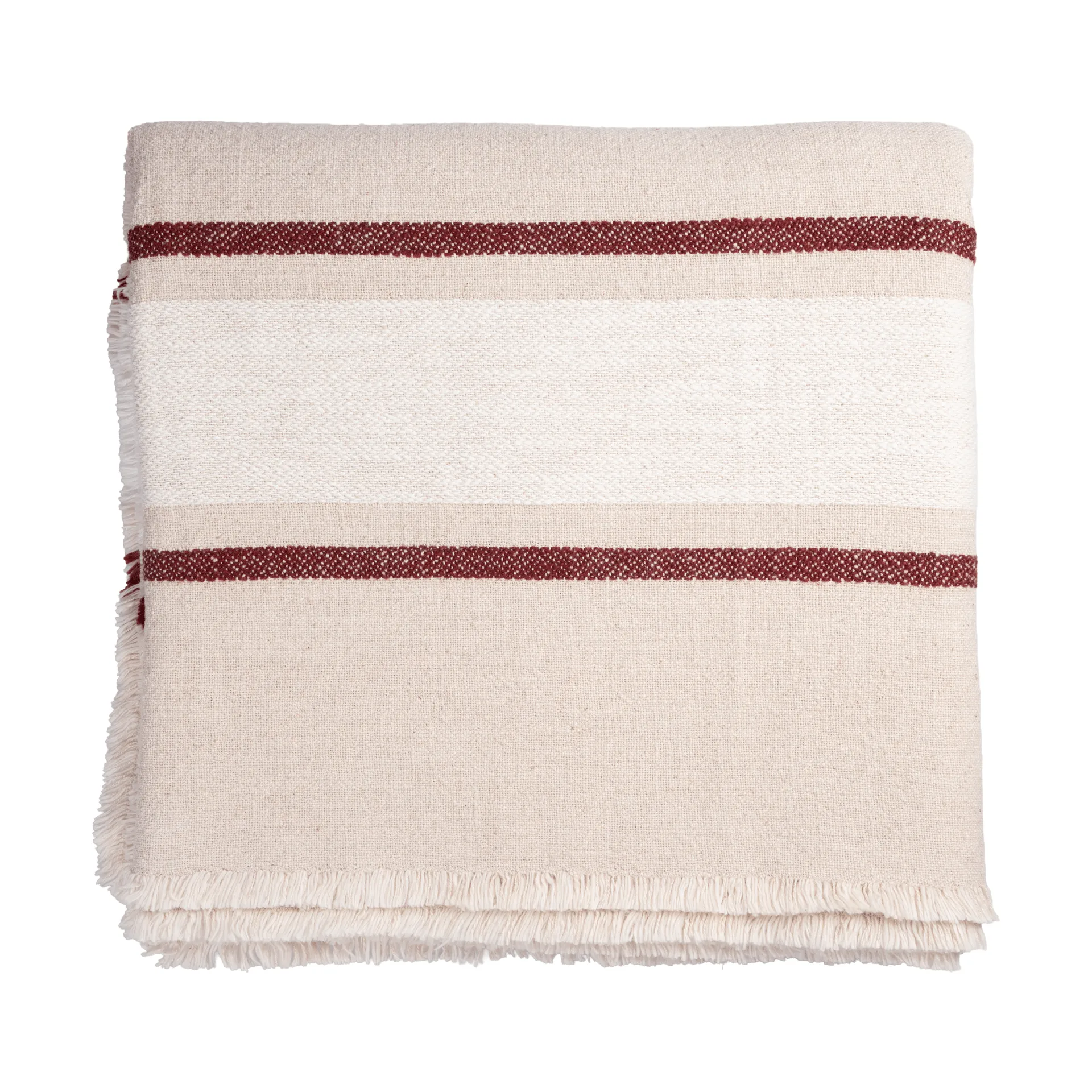 Ernst mantel de mesa, Natural-blanco-rojo, 145x300 cm ERNST