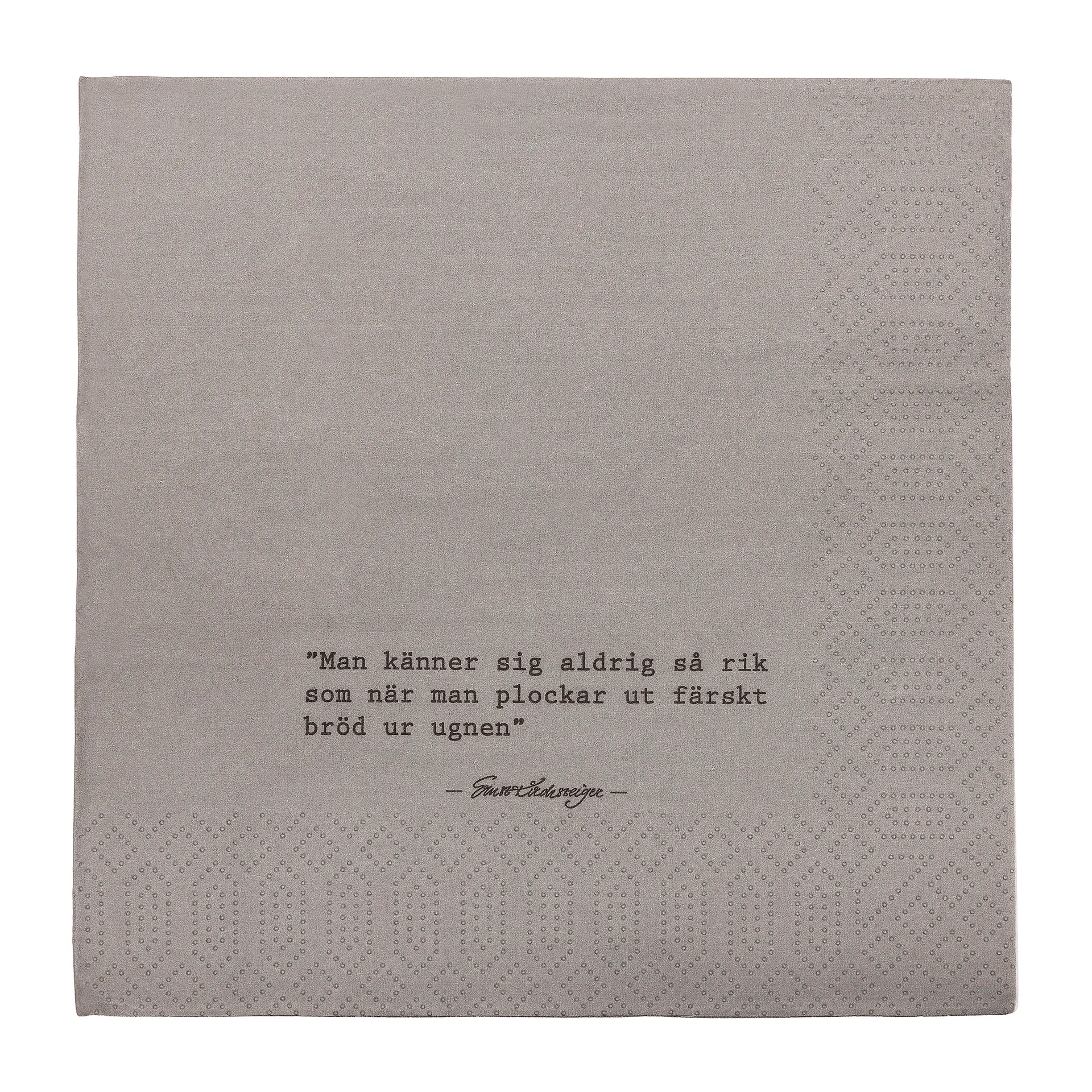 Ernst Servilleta citat Bröd, set de 20, Gris ERNST