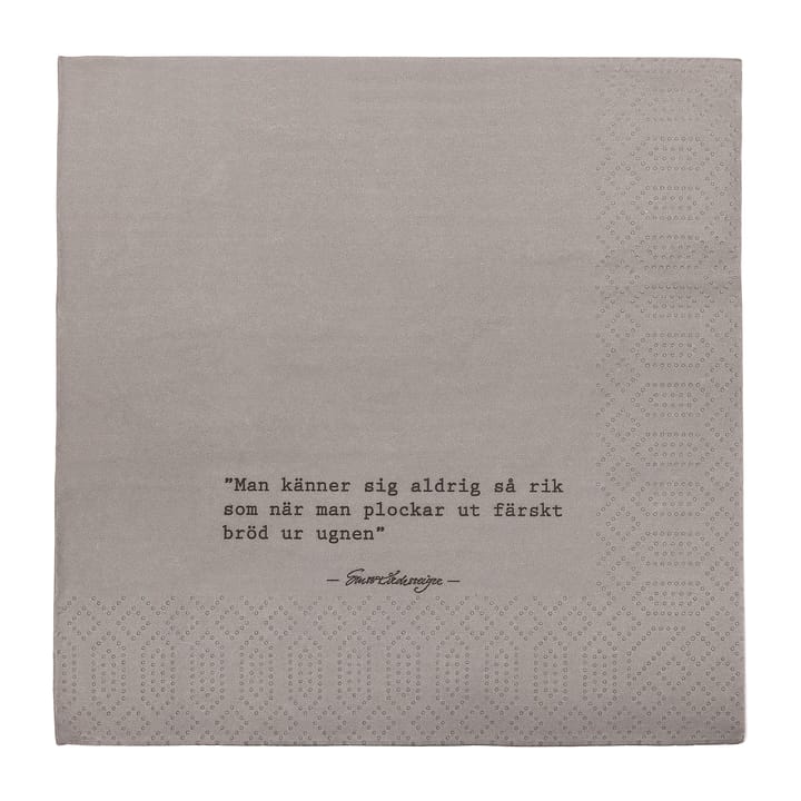 Ernst Servilleta citat Bröd, set de 20 - Gris - ERNST