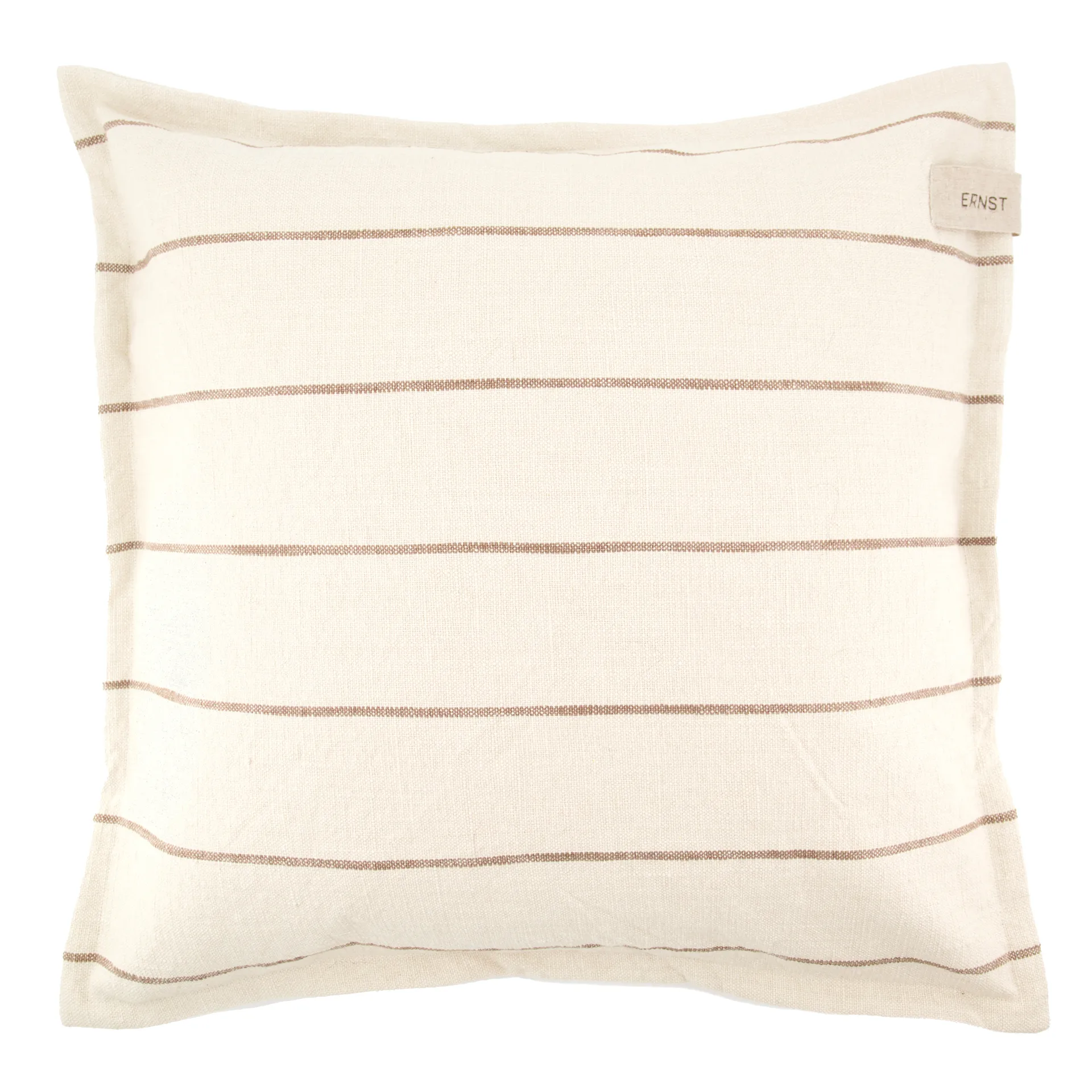 Funda de cojín a rayas Ernst 50x50 cm, natural-topo ERNST