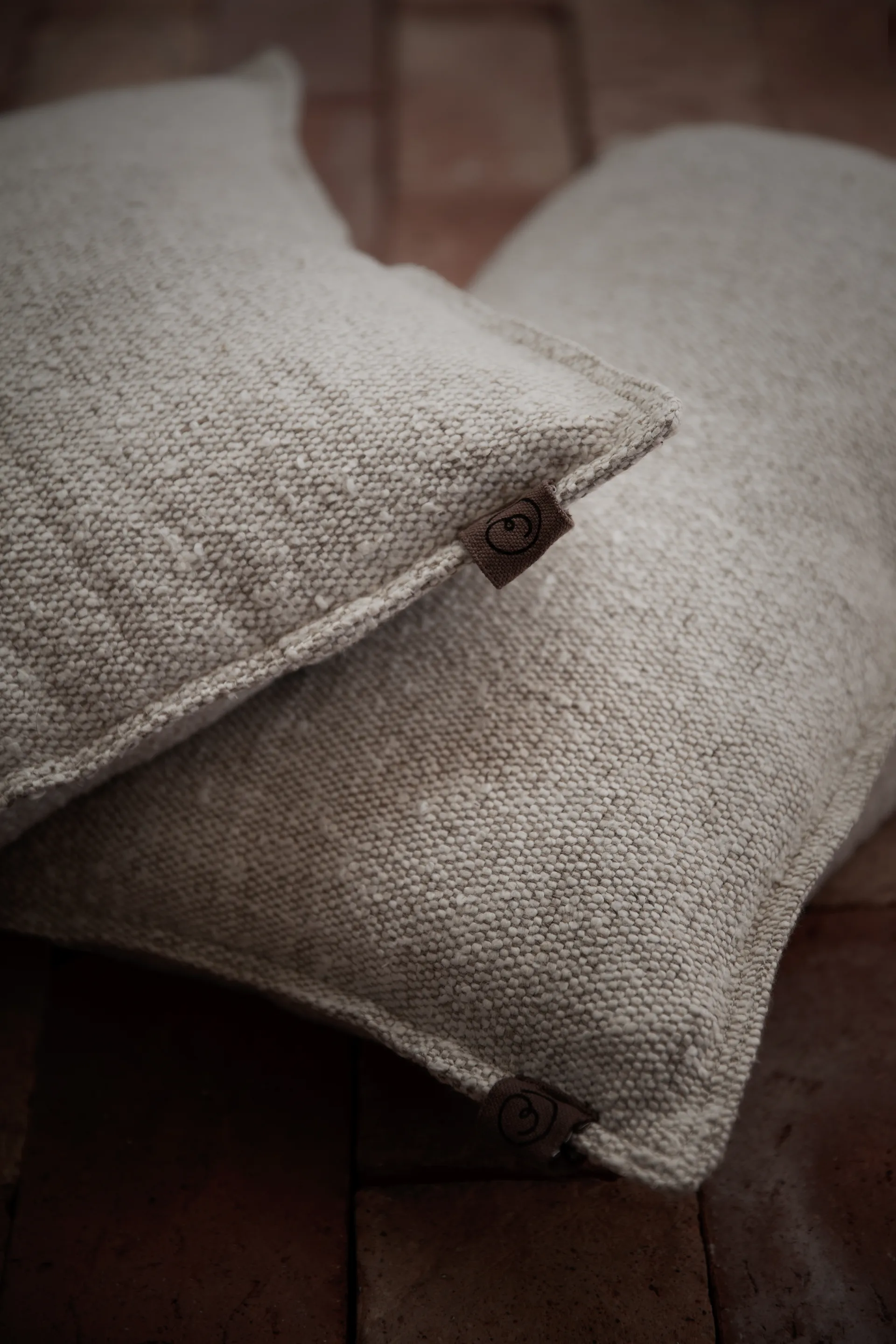 Funda de cojín de lino y algodón Ernst 50x50 cm, Hueso ERNST