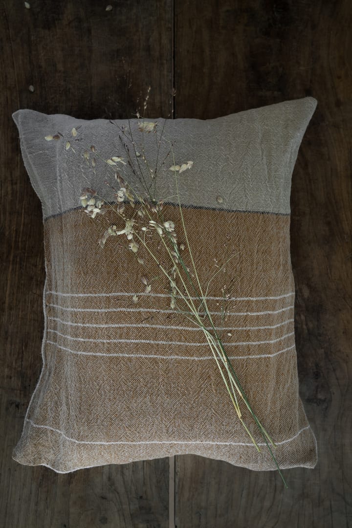 Funda de cojín Ernst tejido mixto de lino 40x60 cm, Caramelo-natural ERNST