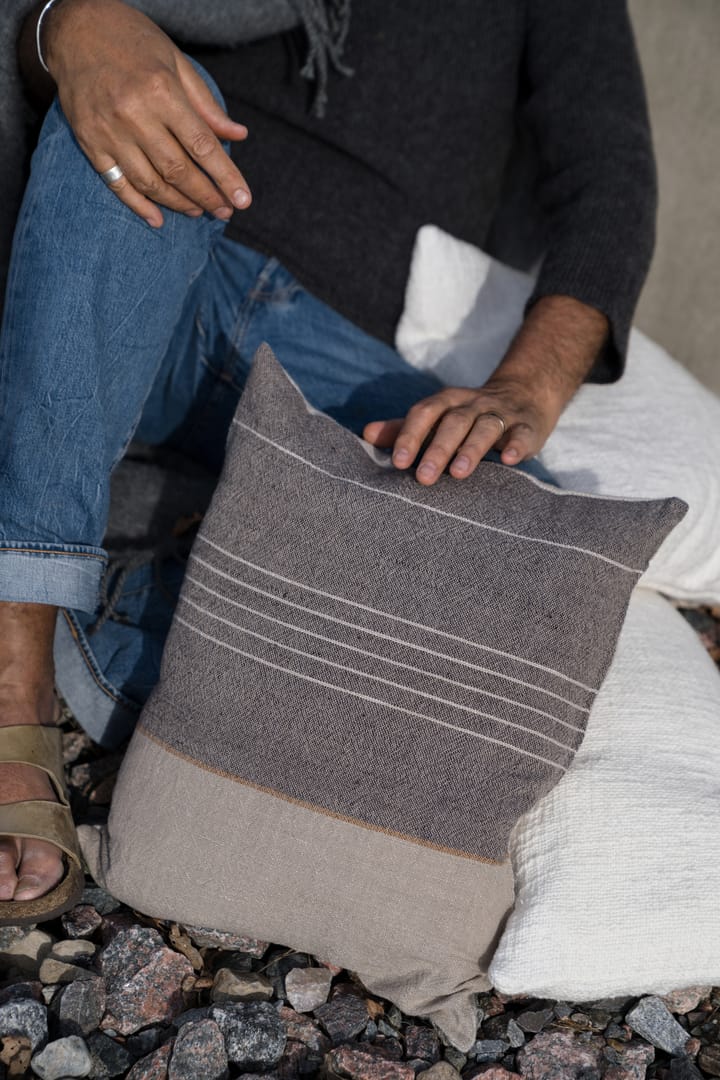 Funda de cojín Ernst tejido mixto de lino 40x60 cm, Gris-natural ERNST