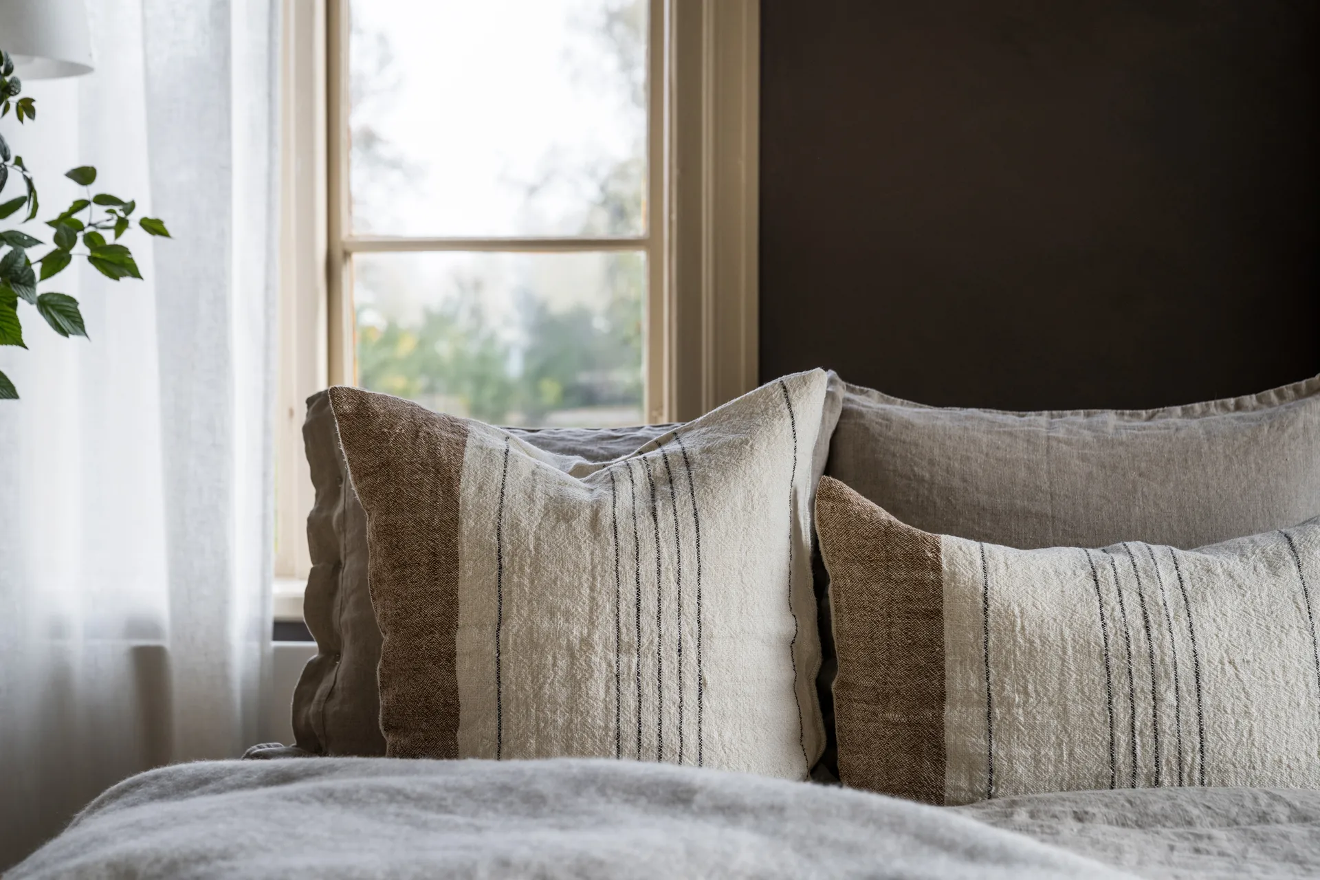 Funda de cojín Ernst tejido mixto de lino 40x60 cm, Multi-blanco ERNST