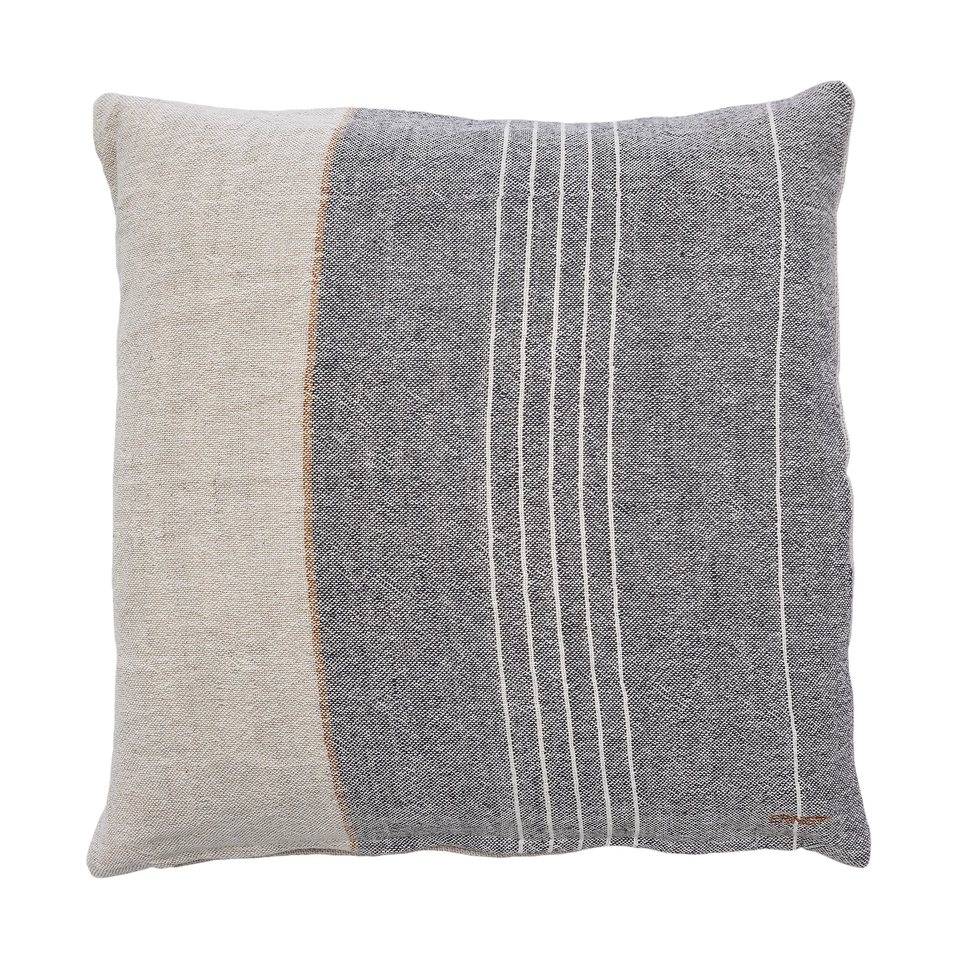 Funda de cojín Ernst tejido mixto de lino 50x50 cm, Gris-natural ERNST