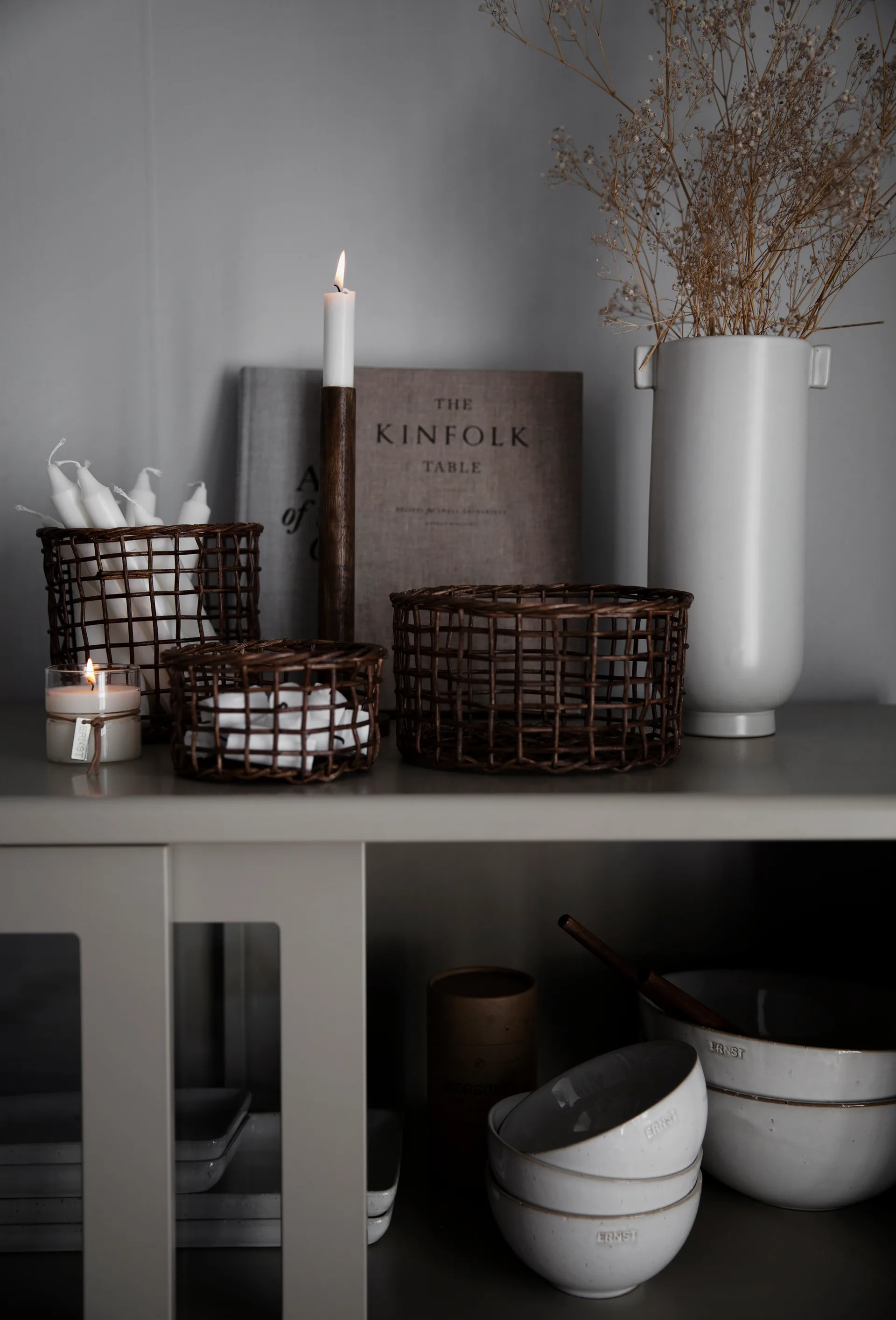 Jarrón con asa Ernst 21 cm, arena blanca ERNST