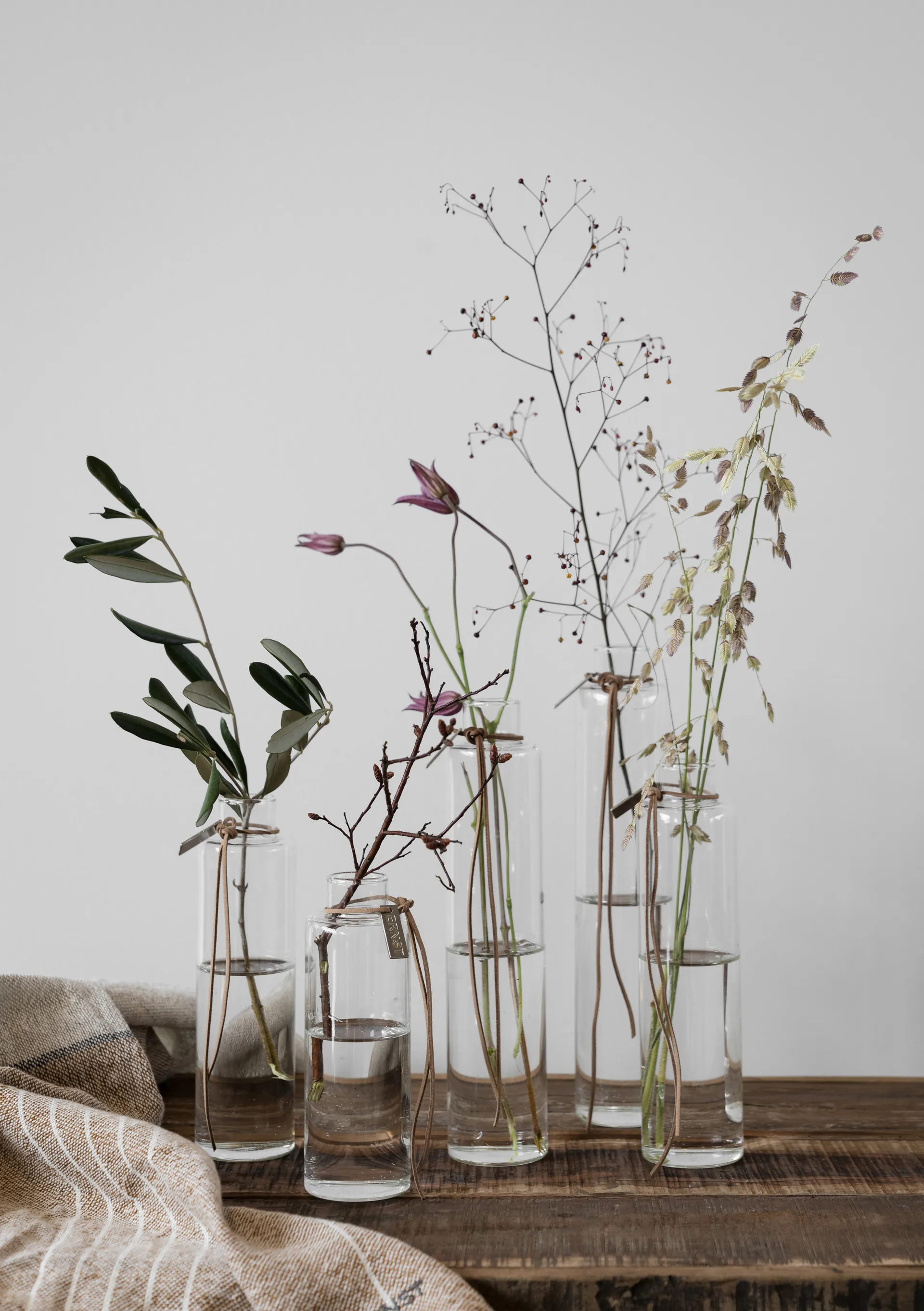 Jarrón de cristal Ernst Ø5 cm, A 18 cm ERNST