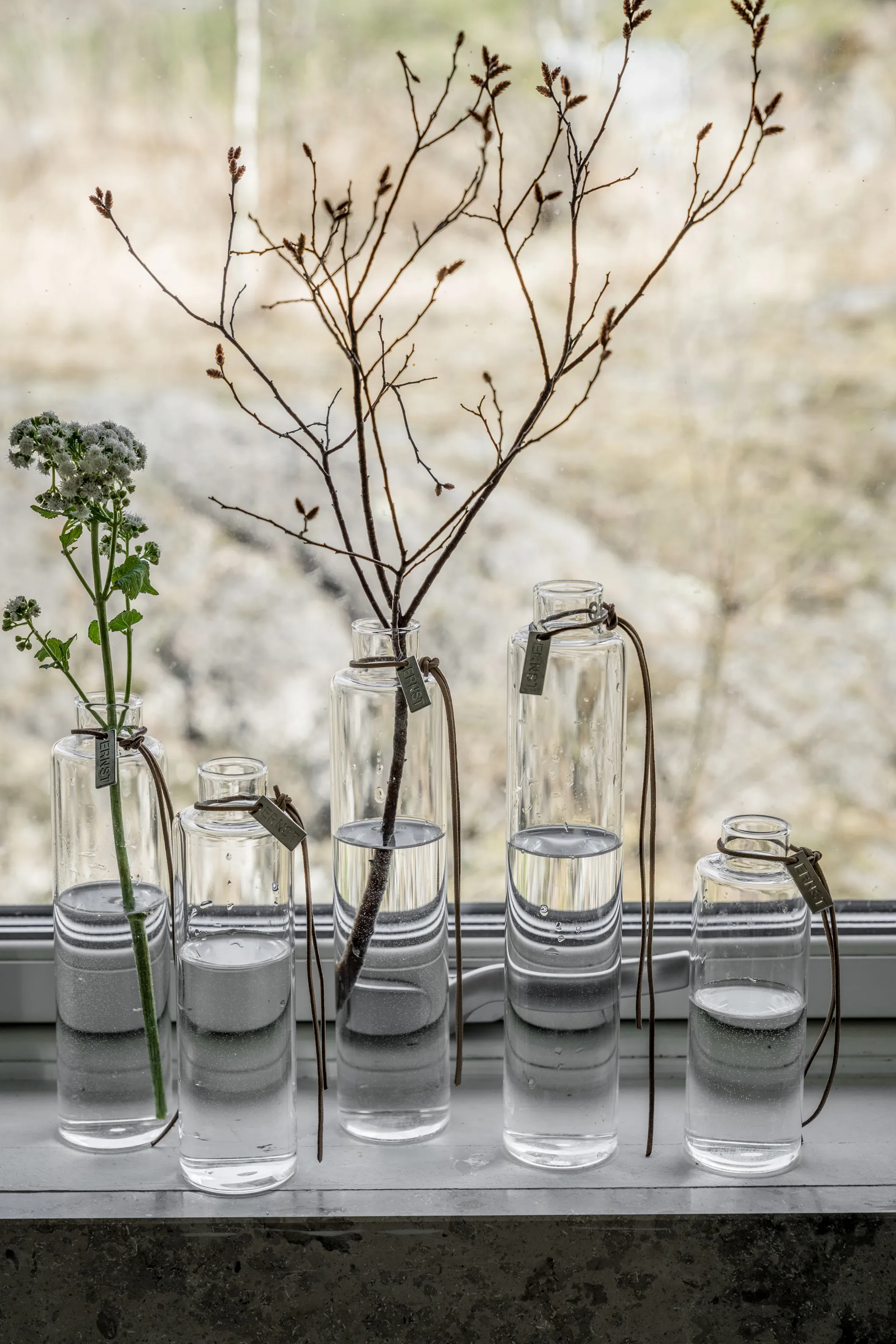 Jarrón de cristal Ernst Ø5 cm, H 20 cm ERNST