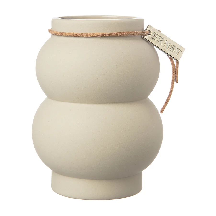 Jarrón de gres Ernst curvado 10 cm, Beige ERNST