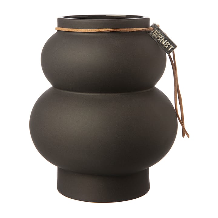 Jarrón de gres Ernst curvado 14 cm, gris oscuro ERNST