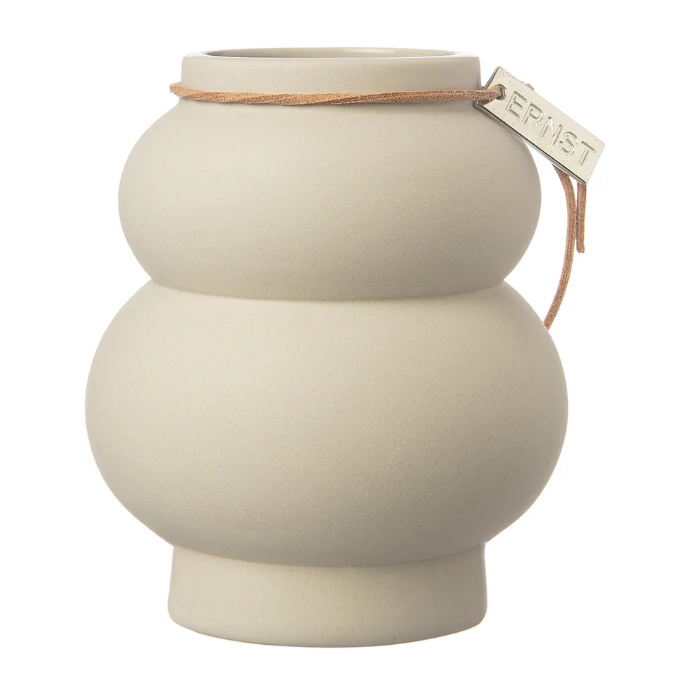 Jarrón de gres Ernst curvado 21,5 cm, Beige ERNST