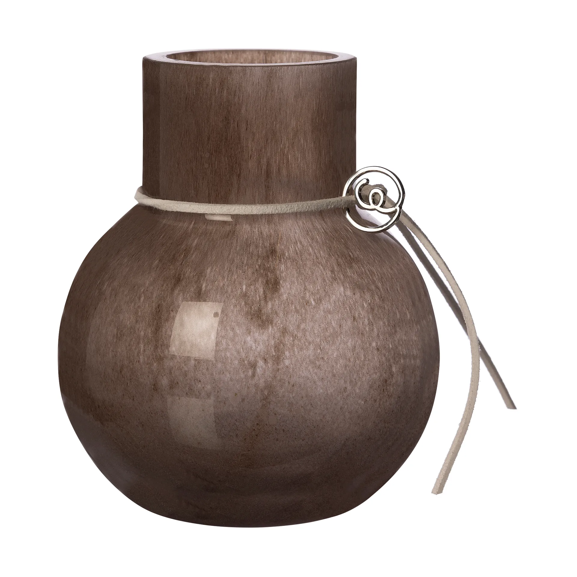 Jarrón de vidrio Ernst redondo marrón, Altura 10 cm Ø9 cm ERNST