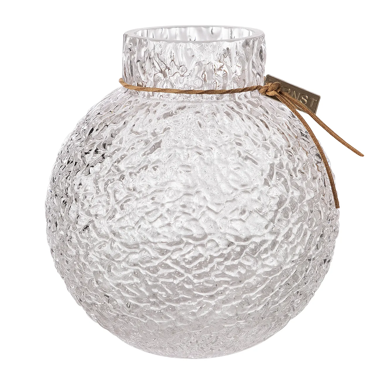 Jarrón de vidrio transparente Ernst con estructura, Ø13x14 cm ERNST
