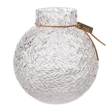 Jarrón de vidrio transparente Ernst con estructura - Ø13x14 cm - ERNST