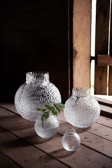 Jarrón de vidrio transparente Ernst con estructura - Ø13x14 cm - ERNST