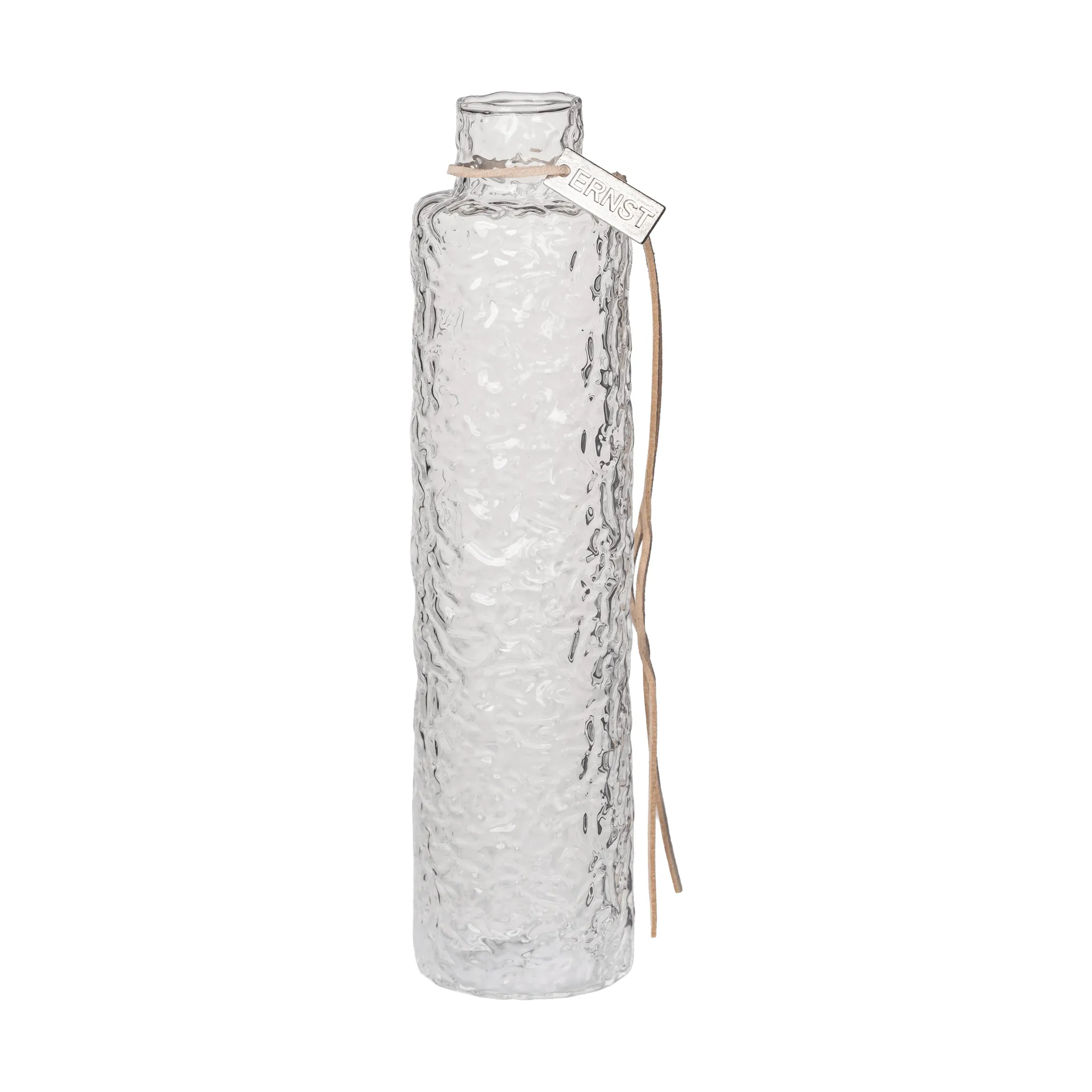 Jarrón de vidrio transparente Ernst con estructura, Ø5x20 cm ERNST