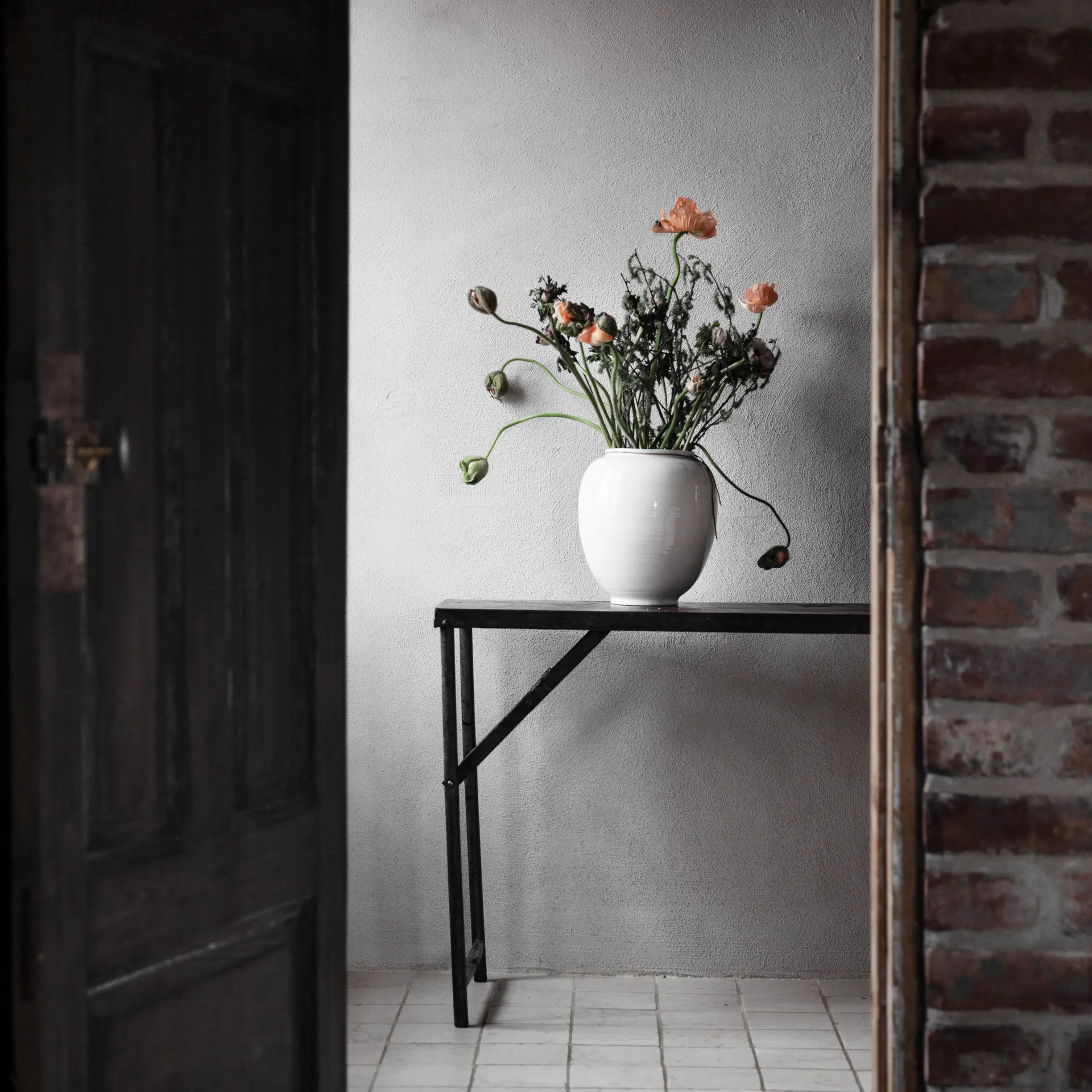 Jarrón Ernst esmalte blanco, 22 cm ERNST