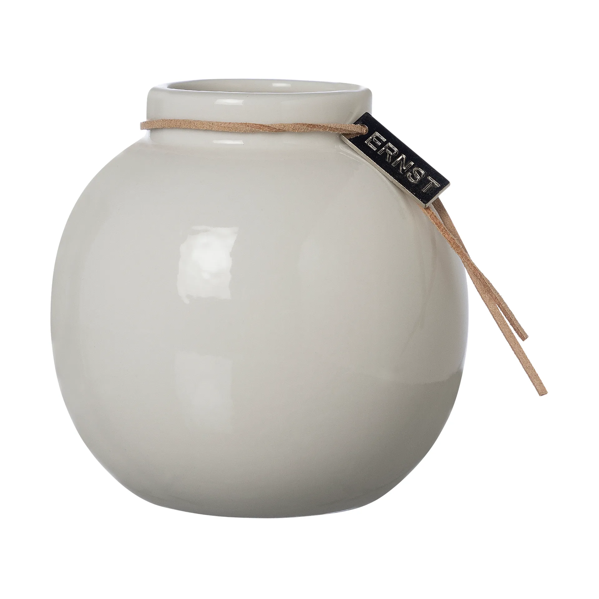 Jarrón esmaltado Ernst blanco, Ø10 cm ERNST