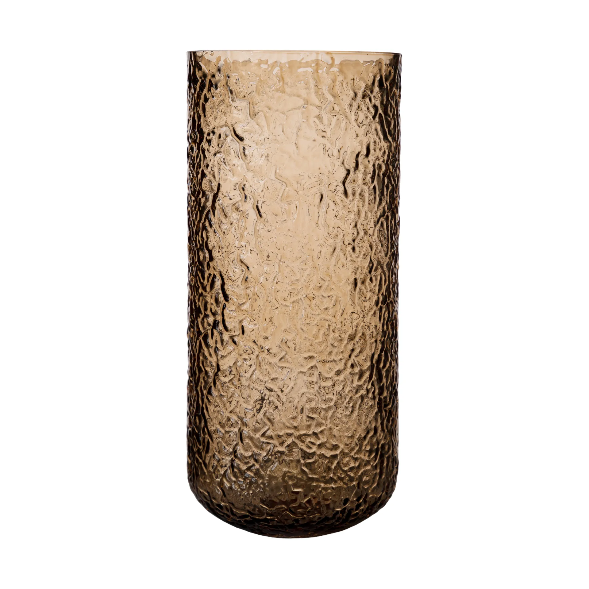 Jarrón/portavelas con patrón Ernst, Ámbar, Ø11×25 cm ERNST