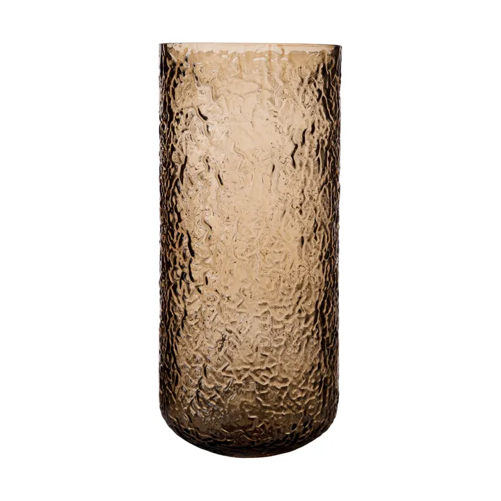 Jarrón/portavelas con patrón Ernst - Ámbar, Ø11×25 cm - ERNST