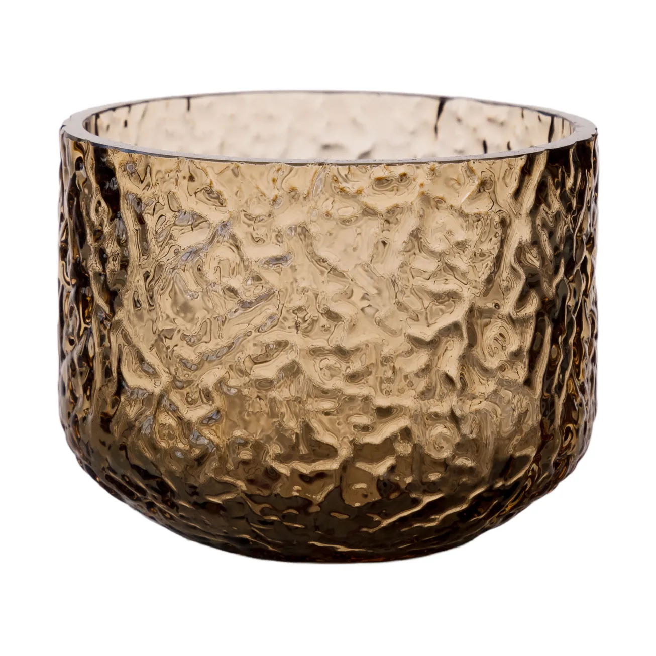 Jarrón/portavelas con patrón Ernst, Ámbar, Ø8×6 cm ERNST