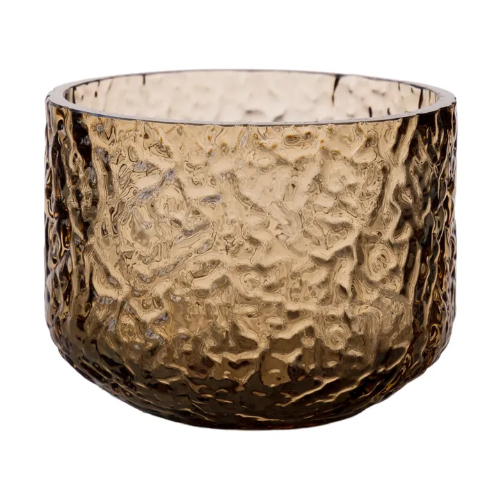 Jarrón/portavelas con patrón Ernst - Ámbar, Ø8×6 cm - ERNST