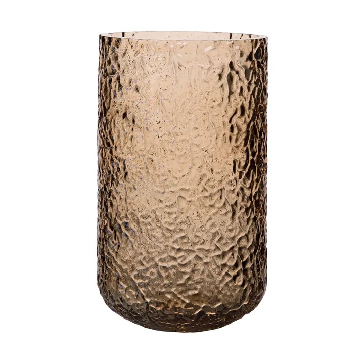 Jarrón/portavelas con patrón Ernst - Ámbar, Ø9 × 15 cm - ERNST