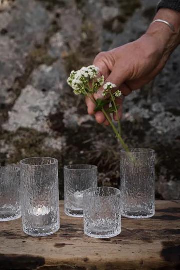 Jarrón/portavelas con patrón Ernst - Transparente, Ø5,3x8,5 cm - ERNST