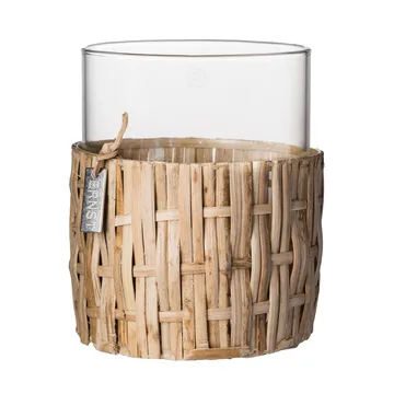 Jarrón/portavelas Ernst en cesta - Natural, Ø10×12 cm - ERNST