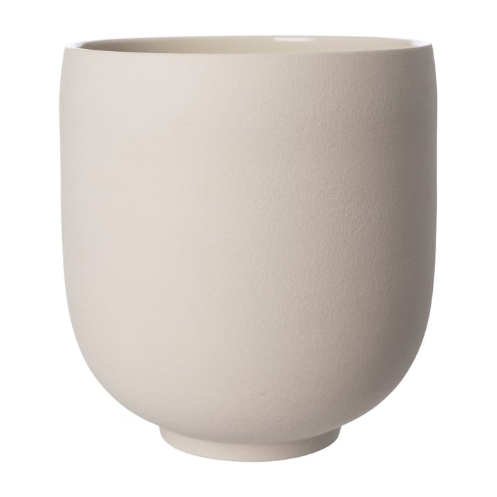 Maceta con pie Ernst blanco natural - H28 cm Ø26 cm - ERNST